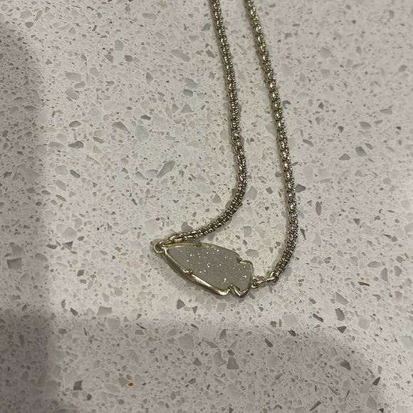 Kendra Scott Gold Adjustable Chain Bracelet with white druzy Arrowhead - Picture 2 of 2